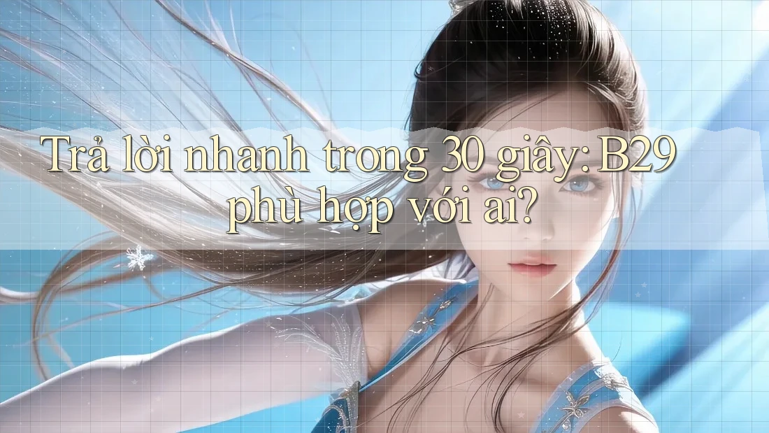 Trả lời nhanh trong 30 giây: b29 phù hợp với ai?